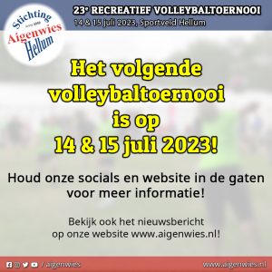 Aankondiging 23e recreatief volleybaltoernooi