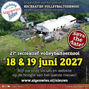 Aankondiging 27e recreatief volleybaltoernooi - Social media post